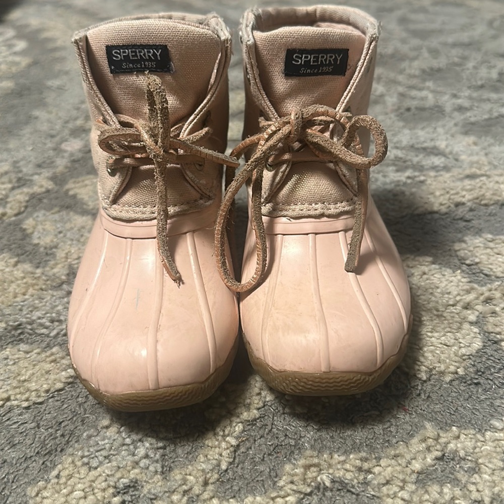 Sperry size 11M girls waterproof rain boots pink